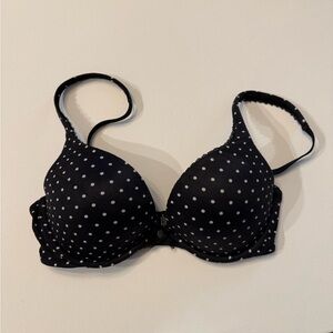 VS Body by Victoria Push up bra Classic black w/ white polka dots! Sz 32 D